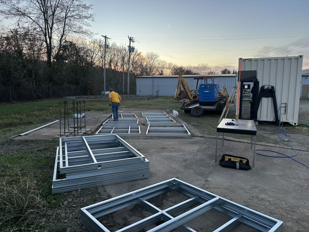 Steel panel installation project